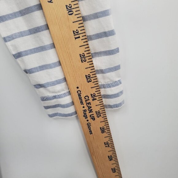 J. Jill Striped Long Sleeve Tunic Blouse Oversize Button Up Cotton Small Womens - Picture 10 of 10